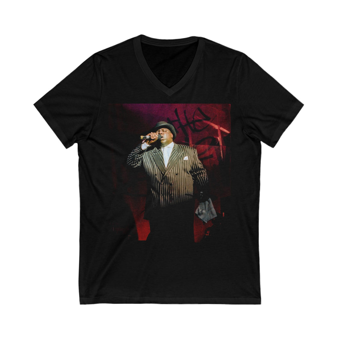 Biggie Smalls Big Poppa Woman’s V-Neck Tee (black t-shirt)
