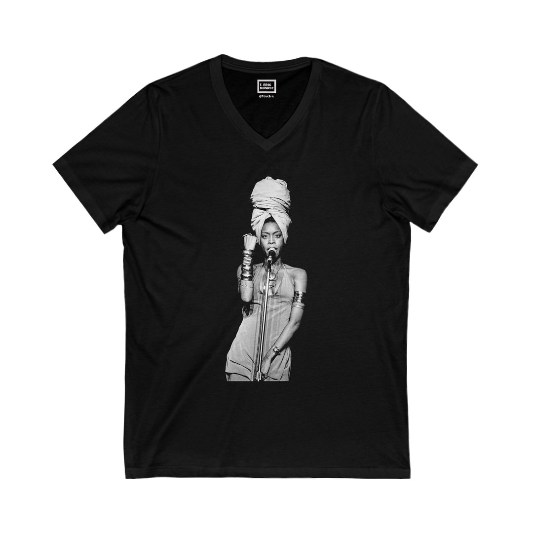 Erykah Badu Power Women’s Short Sleeve V-Neck Tee