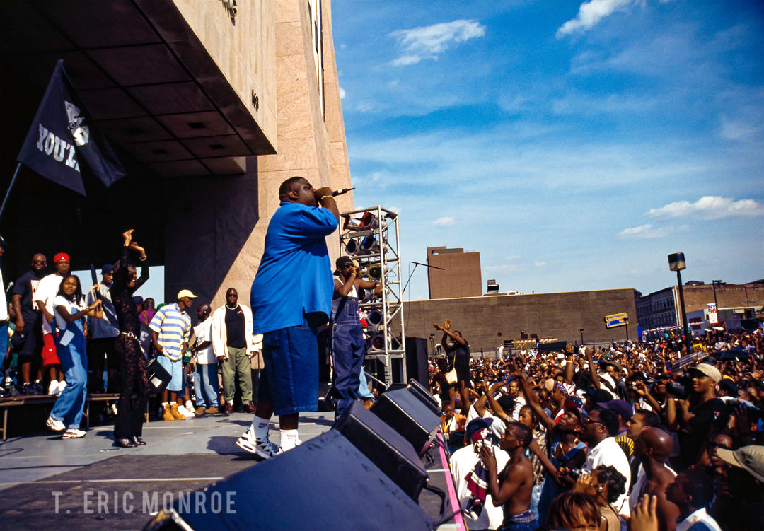 Biggie Smalls performing at Hoodshock in Harlem in 1996