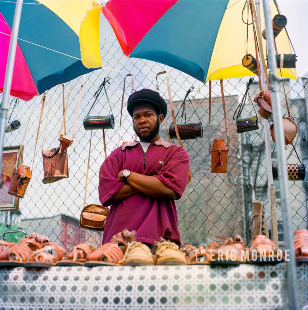 Jeru The Damaja at his Father’s leather craft stand, 1993
