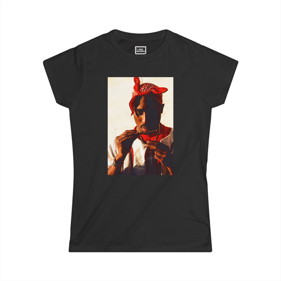 Tupac Shakur, Blunt Dry Women's Softstyle Tee (multi-color)