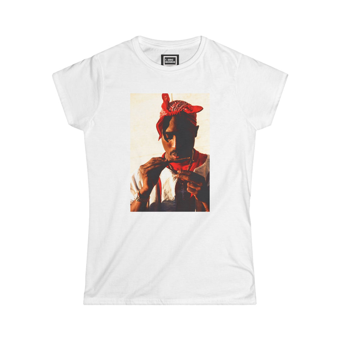 Tupac Shakur, Blunt Dry Women's Softstyle Tee (multi-color)