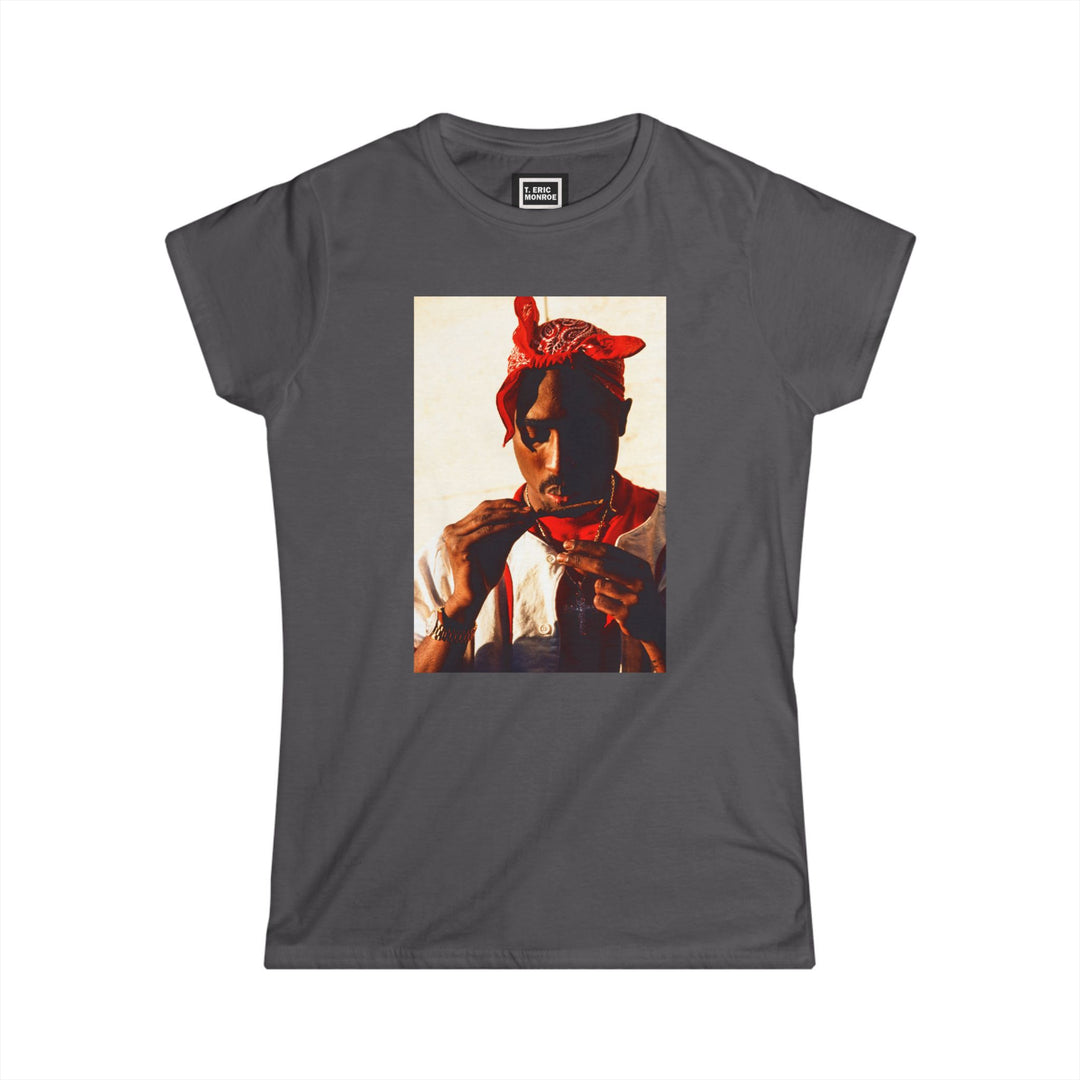 Tupac Shakur, Blunt Dry Women's Softstyle Tee (multi-color)