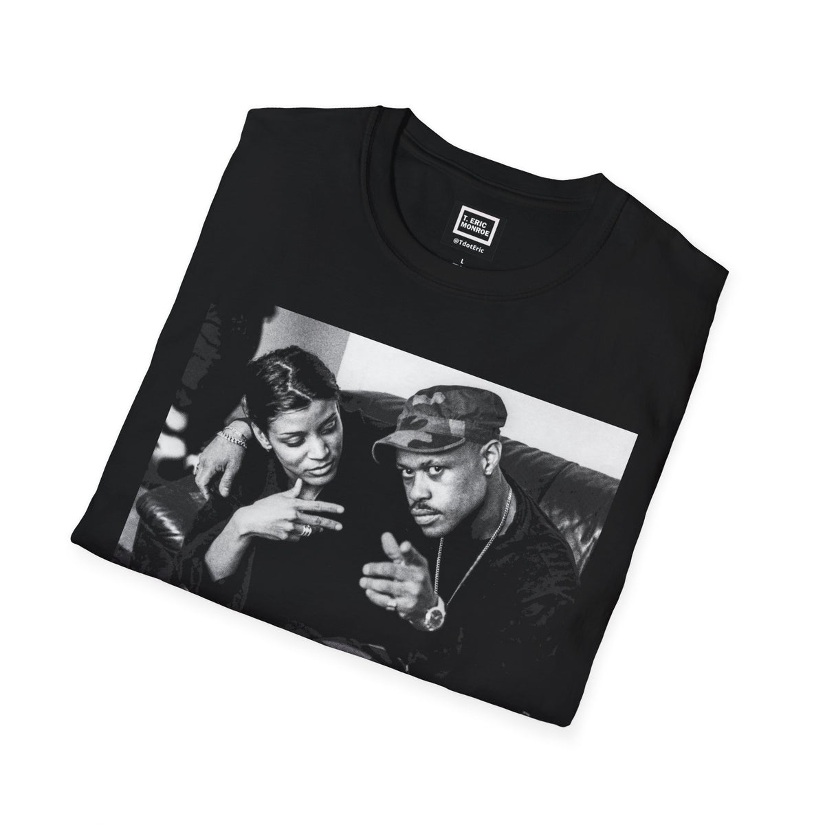 Guru Rapper Merch Guru (Gangstarr) & Ladybug Mecca (black T-Shirt) – T Dot Eric